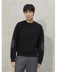 Neil Barrett - Easy Raglan Fit Sweatshirt With Curved Sleeves + Elbow Patch - Lyst
