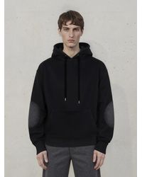 Neil Barrett - Easy Raglan Fit Hoodie With Curved Sleeves + Elbow Patch - Lyst