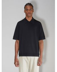 Neil Barrett Travel Tecno Knit Layer-effect Polo Shirt - Black