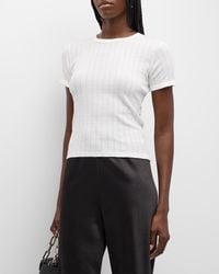 Leset - Pointelle Slim Fit Tee - Lyst