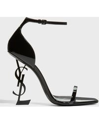 Saint Laurent - Opyum Ysl Logo-Heel Sandals With Hardware - Lyst