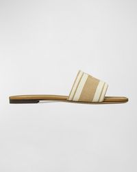 Tory Burch - Double T Jacquard Slide Sandals - Lyst
