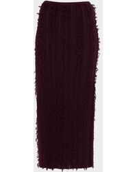 Zankov - Evangeline Fringed Knit Maxi Pencil Skirt - Lyst