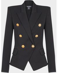 Balmain - 6-Button Fitted Wool Jacket - Lyst