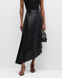 A.L.C. - Tracy Pleated Side-ruched Faux Leather Maxi Skirt - Lyst