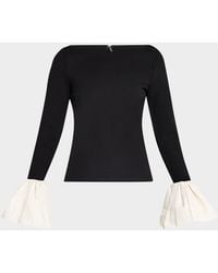 STAUD - Paige Voluminous Cuff Top - Lyst
