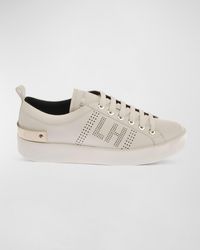 Les Hommes - Perforated Logo Leather Low-Top Sneakers - Lyst