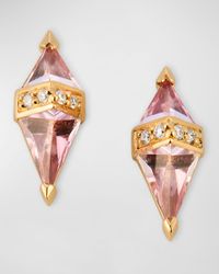 Sorellina - 18K Earrings With Topaz And Gh-Si Diamonds, 12X5Mm - Lyst