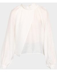 IRO - Nahae Draped Overlap Blouse - Lyst