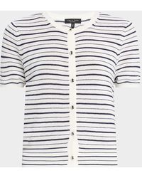 Rag & Bone - Dina Stripe Short-Sleeve Cardigan - Lyst