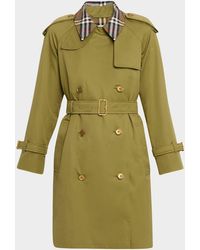 Burberry - Castleford Check-Collar Belted Double-Breasted Trench Coat - Lyst