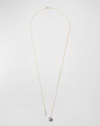 Mizuki - 14k Yellow Gold Necklace With Diamonds And Sliding Akoya Pearl - Lyst
