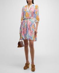 Johnny Was - Astrid Floral-Print Blouson-Sleeve Mini Dress - Lyst