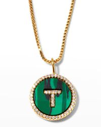 Sequin - Malachite Initial Necklace - Lyst