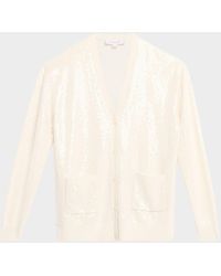 Michael Kors - Embellished Sequin Oversized Cashmere Cardigan - Lyst
