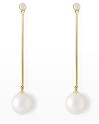 Pearls By Shari - 18k Yellow Gold 11mm South Sea Pearl And Diamond Drop Earrings - Lyst
