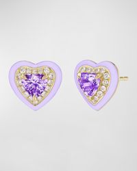 Emily P. Wheeler - 18K Diamond, Enamel, And Heart Stud Earrings - Lyst