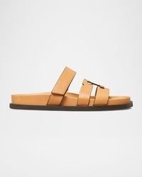 Tory Burch - Ines Sport Leather Slide Sandals - Lyst