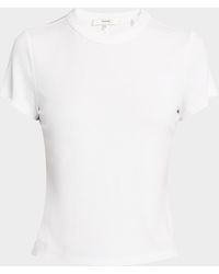 FRAME - Ribbed Crewneck Baby Tee - Lyst