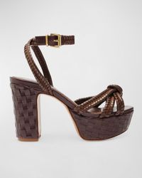 SCHUTZ SHOES - Kathleen Woven Ankle-Strap Platform Sandals - Lyst