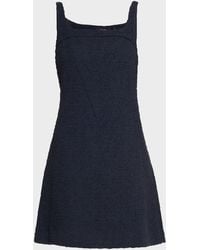 Theory - Square-Neck Tweed Mini Dress - Lyst