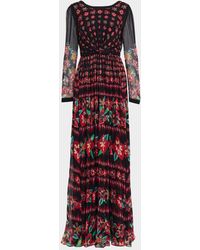 Saloni - Blythe Printed Long-Sleeve Dress - Lyst