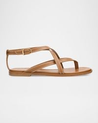 Stuart Weitzman - Park Flat Strappy Leather Sandals - Lyst