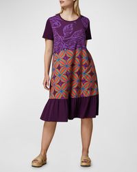 Marina Rinaldi - Plus Size Piroga Floral-Print Jersey Midi Dress - Lyst