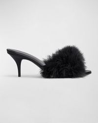 Balenciaga - Boudoir Feather Mule Sandals - Lyst