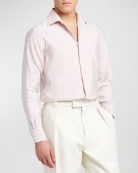 Loro Piana - Andre Linen-Silk Pinstripe Sport Shirt - Lyst