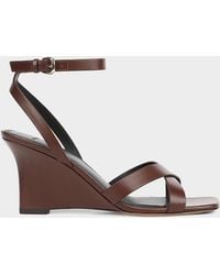 Vince - 75Mm Parma Leather Wedge Sandals - Lyst