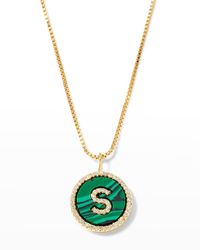 Sequin - Malachite Initial Necklace - S - Lyst