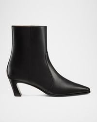 Stuart Weitzman - 50Mm Stassi Leather Zip Booties - Lyst