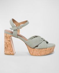 Bernardo - Suede Ankle-Strap Platform Sandals - Lyst