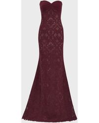 Tadashi Shoji - Strapless Lace A-Line Gown - Lyst