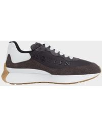 McQueen - Apos;S Sprint Suede & Leather Runner Sneakers - Lyst