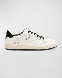 SCHUTZ SHOES - Mixed Leather Low-Top Sneakers - Lyst