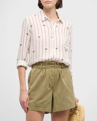 Rails - Charli Striped Palm Button-Front Shirt - Lyst