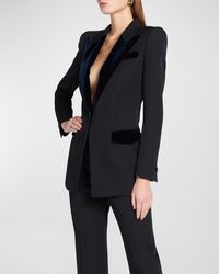 Giorgio Armani - Virgin Wool Tuxedo Jacket With Velvet Details - Lyst