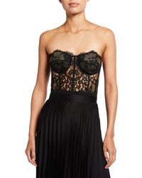 McQueen - Strapless Lace Crop Bustier - Lyst