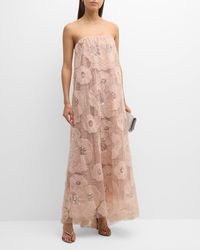 HELSI - Margot Strapless Beaded Floral Tulle Gown - Lyst