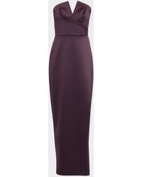 Aidan Mattox - Strapless Bonded Satin Column Gown - Lyst
