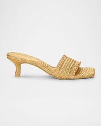 Cult Gaia - Ada Frayed Kitten Mule Sandals - Lyst