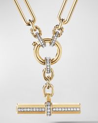 David Yurman Lexington Chain Necklace With Diamonds In 18k Gold, 6.5mm, 18"l - Metallic