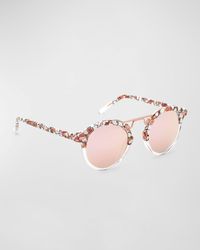 Krewe - St. Louis Round Sunglasses With Metal Keyhole - Lyst