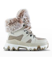 Cougar Shoes - Warrior Mix-leather Snow Boots W/ Faux-fur Trim - Lyst