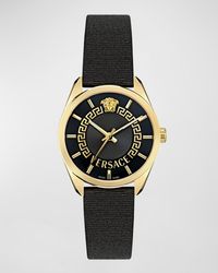 Versace - V-Circle 36Mm Ip Watch With Grosgrain Strap - Lyst
