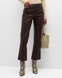 ATM - Leather Cropped Flare Pants - Lyst