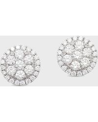 Frederic Sage - 18k Firenze Ii Round Diamond Cluster Stud Earrings - Lyst