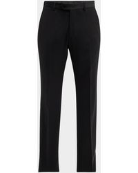 Emporio Armani - Basic Flat-front Wool Trousers - Lyst